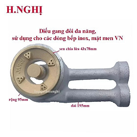 Mua Điếu gang đôi và sen sen chia lửa đa năng  Sử dụng cho các dòng bếp inox phổ thông