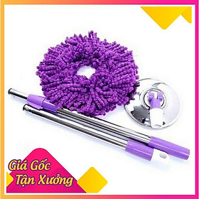 Mua Cây chổi lau nhà tím  xoay 360 độ kèm bông lau siêu thấm hút