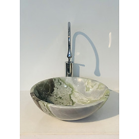 Mua LAVABO ĐẶT BÀN ĐÁ TỰ NHIÊN DÁNG TRÒN MỎNG XANH ONYX HIMALAYA