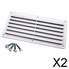2xSeaflo ABS Plastic Louvered Vent for RV Boat Marine - 260mm x 125mm