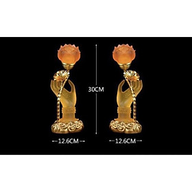 Mua CẶP 2 CÂY ĐÈN LED TAY PHẬT CẦM HOA SEN 7 MÀU