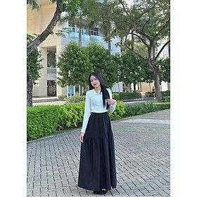 Chân váy maxi dài đính nơ siêu xinh