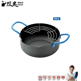 Nồi chiên/rán thiết kế đáy từ chống dính kèm khay ráo dầu Show-A có tay cầm ( 20cm & 24cm ) & nhiệt kế - Hàng nội địa Nhật Bản