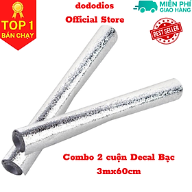 Combo 2 cuộn dán decal dán bếp, dán tường chống nhiệt, kháng khuẩn, chống cháy, cực kỳ dễ lau chùi, decal bạc dán đa năng - chính hãng dododios