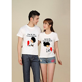Bộ Áo Thun Đôi Em là Vk Anh là Ck Màu Trắng Nam Nữ