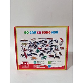 Bộ câu cá gỗ 34 con kèm 2 cần câu nam châm