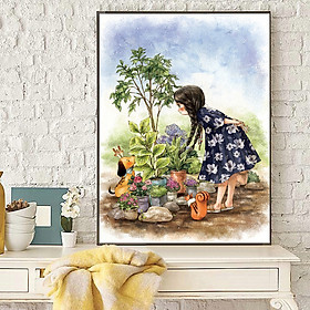 Mua Tranh thêu kín chữ thập cô gái chibi DX1067