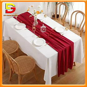 Mua Set Khăn Trải Bàn Vải Chéo Và Khăn Trải Giữa Voan Nhúng Sang Trọng Trang Trí Sự Kiện DG-578