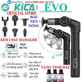 MUA 1 ĐƯỢC 5 - Máy Massage Cầm Tay KICA EVO Với Cánh Tay Có Thể Điều Chỉnh, Súng Mát Xa Chuyên Sâu Cho Cổ, Vai Gáy, Bụng, Lưng, Cánh Tay, Chân - Giảm Đau Mỏi Toàn Thân Cho Dân Văn Phòng, Gymer, Người Già, Người Lao Động Nặng - Hàng Chính Hãng