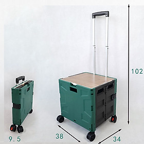 Thùng đựng đồ ô tô kết hợp xe kéo đi chợ , siêu thị có bánh xe gấp gọn , ghế ngồi tiện lợi