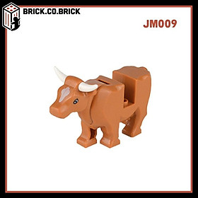 Nhân vật Lắp ráp minifig Mô hình Bò Sữa Đốm Bò Nâu Ăn cỏ Thú rừng Xanh và Động vật Animal JM009-010 - JM010