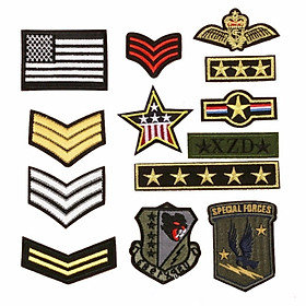 13 Miếng Sticker Thêu Ủi Hình Huy Hiệu QĐ MS77495