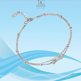 Lắc Tay Danny Jewelry Bạc 925 Xi Rhodium Dây Kép Hình Nơ LACY440