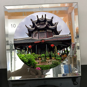 Mua Đồng hồ thủy tinh vuông 20x20 in hình Temple - đền thờ (46) . Đồng hồ thủy tinh để bàn trang trí đẹp chủ đề tôn giáo