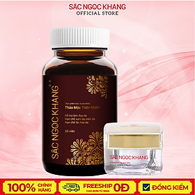 Bộ đôi chống lão hóa, chống nám cao cấp Sắc Ngọc Khang [Viên uống ++ &Kem dưỡng da ban đêm 10g]