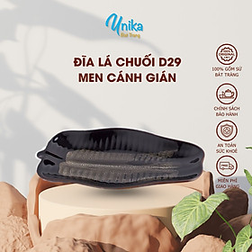 Mua Khay lá chuối men cánh gián D29*R15*C3 - Đĩa hình lá chuối men hỏa biến - Gốm Unika Bát Tràng