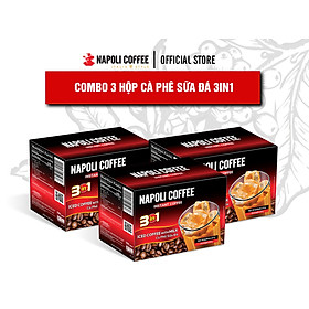 COMBO 3 Hộp Cà Phê Sữa Đá - Napoli Coffee- Cafe Hoà Tan 3in1 - Cà Phê SẠCH (10 gói x 22g)