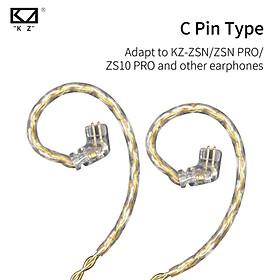 KZ ZS10/ZSTPRO/ZSNPRO Gold Silver Mixed Plated Upgrade Earphone Cable Detachable Headphones Wire Replacement Audio Cord Headphones Wire With 2PIN/MMCX Connector For SE846 Original KZ ZSN ZS10Pro AS10 AS06 ZST ES4 BA10 AS16 TRN V80 MMCX Pin Headphones