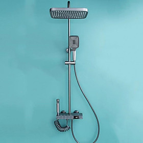 Mua Vòi sen nóng lạnh màu xám kiểu sen cây  hiển thị nhiệt độ  làm bằng thép không gỉ  phủ nano tĩnh điện