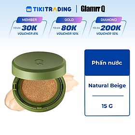 Phấn nước trang điểm che phủ kiềm dầu thuần chay GLAMRR Q VEGAN SUPER COVER CUSHION (1 lõi x 15g) by Gilaa