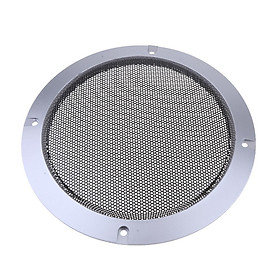 6.5 Inch Speaker Grills Cover Case with 4 pcs Screws for Speaker Mounting Home Audio DIY -184mm Outer Diameter Silver