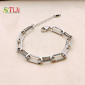 Lắc tay inox khoen chữ nhật lớn phù hợp cho cả nam và nữ