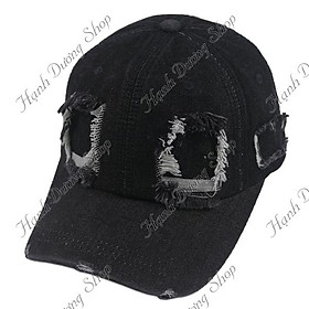 Nón kết jeans rách xịn khóa gài cửa sổ bền đẹp, chất vải jean cao cấp, phong cách bụi, cá tính - Hạnh Dương