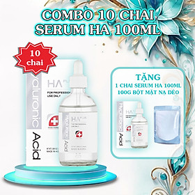 COMBO 10 CHAI SERUM HA PLUS 100ml (Dưỡng Ẩm, Căng Bóng, Sáng Da, Mờ Nếp Nhăn) Hàng Chính Hãng + Tặng 1 HA 100ml và 100g Mặt Nạ Dẻo