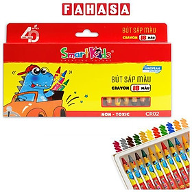 Hộp 18 Bút Sáp Màu Dino - Smart Kids CR02