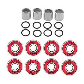Set of 8 Skateboard Bearings Abec 11 with Spacers, Washers