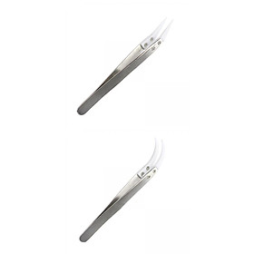 Set of 2 Ceramic Tweezer Handheld Anti-Static Non-Conductive Nipper for Eyebrows Beauty Soldering Tool
