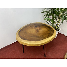 Mua Bàn Sofa Gỗ Me Tây  Bàn Gỗ Me Tây  Bàn Tròn Gỗ Me Tây Dài 75cm Rộng 70cm Dày 5cm