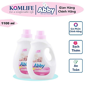 Nước giặt xả mẹ và bé 1100 ml ABBY màu Hồng an toàn, làm mềm vải, hương thơm dịu nhẹ, sạch vết bẩn trẻ em