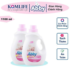 Nước giặt xả mẹ và bé 1100 ml ABBY màu Hồng an toàn, làm mềm vải