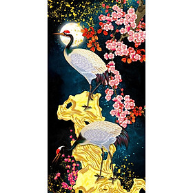 Tranh thêu chữ thập uyên ương tình yêu LV3534 43 x 75 cm - chưa thêu