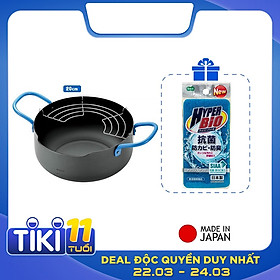 Bộ nồi chiên dầu đáy từ 3 lớp chống dính cao cấp kèm khay ráo dầu Show-A tặng mút rửa chén bát chuyên dụng hàng nhập khẩu Nhật Bản (Made in Japan)