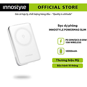 SẠC DỰ PHÒNG HÍT TỪ TÍNH CHO IPHONE 14 I 13 I 12 INNOSTYLE POWERMAG SLIM 15W (WIRELESS) PD/QC3.0 20W 10000MAH IM20PD - HÀNG CHÍNH HÃNG