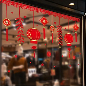 Mua Decal trang tri tết - Lồng đèn đỏ