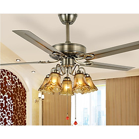 Mua Quạt Trần Động Cơ DC 2 Chiều 6 Tốc Độ Gió  5 Cánh  6 Đèn