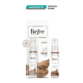 Xịt Khử Mùi Refre Natural Chiết Xuất Thiên Nhiên - Hương Gỗ Woody 30ml