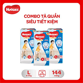 Combo 3 Gói Tã Quần Huggies Dry Gói Đại L48 (48 Miếng) - Bao Bì Mới