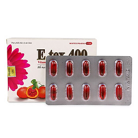 Viên uống đẹp da Vitamin E Đỏ, dầu gấc, tinh dầu lô hội E-Tex 400 giảm nám sạm da, chống lão hóa