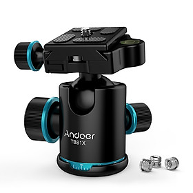 Đầu Giá Đỡ Ba Chân Andoer TB81X Xoay 360 Độ Cho Máy Ảnh DSLR Và Hai Tấm Tải Trọng Tối Đa 8kg/17.64Lbs (3 Cái) (1/4 Inch Đến 3/8 Inch)