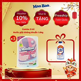 Combo 03 túi nước giặt kháng khuẩn Mao Bao 1800g