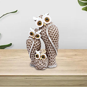 Resin Owl Family Figurines Home Decor Ornaments Decorative Owl Family Crafts for Bedroom