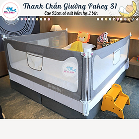 Thanh chắn giường Pakey S1 NEW 2022, KHUNG SIÊU DÀY nâng hạ 1 bên cao cấp Màu Ghi