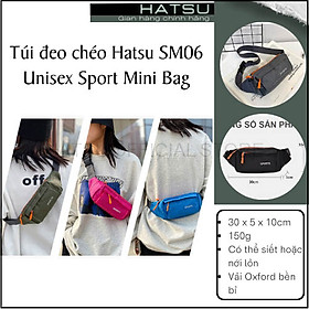 Túi đeo chéo Unisex sắc màu thời trang Hatsu SM06 Unisex Sport Mini Bag | Túi Mini đa năng vừa là túi bao tử, Túi đựng điện thoại chạy bộ, Đạp xe