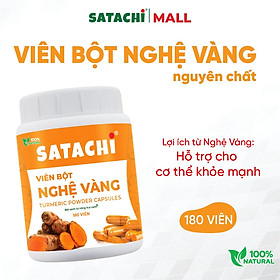 Viên Bột Nghệ Nguyên Chất SATACHI – 100% Nghệ – Dạng Viên Tiện Lợi – Hộp 180 viên