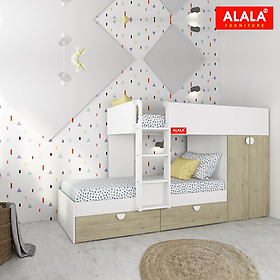 Giường tầng trẻ Em ALALA đa năng/ Miễn phí vận chuyển và lắp đặt/ Đổi trả 30 ngày/ Sản phẩm được bảo hành 5 năm từ thương hiệu ALALA/ Chịu lực 700kg