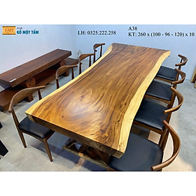 Mua Bàn Sân Vườn Gỗ Me Tây  Bàn Cafe Gỗ Me Tây  Bàn Gỗ Me Tây Nguyên Tấm Dài 2 6m Rộng 1 2m Dày 10cm